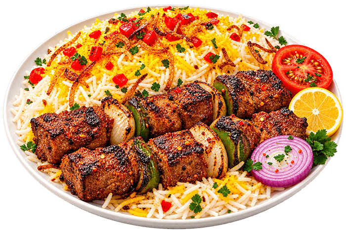 Mutton Tikka with White Rice